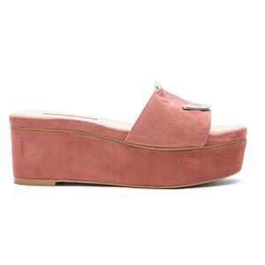 AVEC LE FILLES Addison Platform Sandal in Dusty Rose Suede NIB SZ 5 $148 S2